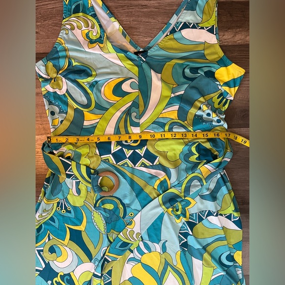 Tacera Retro 70’s Style Sleeveless Dress with Sash SZ Medium - Picture 7 of 9